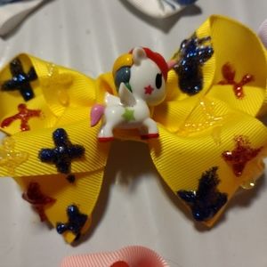 Tokidoki Stellina unicorn unicorno hair bow kawaii girls women yellow handmade